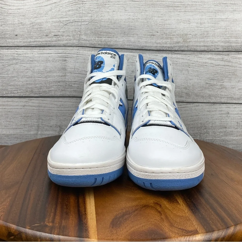 New Balance 650 White Heritage Blue High Top Sneakers BB650RCK Mens Shoe Size 12